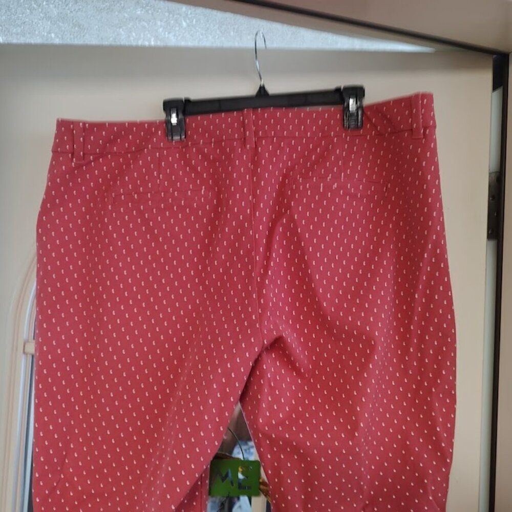 New Old Navy Dark Coral Pixie High Rise Pants Size Women's 22 Plus Long - Picture 3 of 3